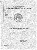 Marion County Board of Education, Buena Vista, Georgia, schedule of salaries and travel for the fiscal year ended June 30, 2000