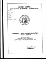 Meriwether County Board of Education, Greenville, Georgia, report on audit of the financial statements for the fiscal year ended June 30, 2000
