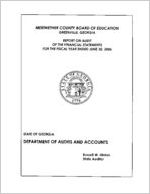 Meriwether County Board of Education, Greenville, Georgia, report on audit of the financial statements for the fiscal year ended June 30, 2006