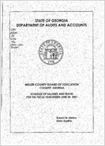 Miller County Board of Education, Colquitt, Georgia, summary and schedule of salaries and travel for the fiscal year ended June 30, 2001