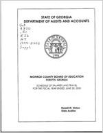 Monroe County Board of Education, Forsyth, Georgia, schedule of salaries and travel for the fiscal year ended June 30, 2000