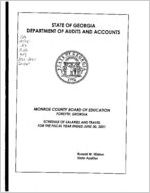 Monroe County Board of Education, Forsyth, Georgia, schedule of salaries and travel for the fiscal year ended June 30, 2001
