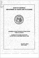 Monroe County Board of Education, Forsyth, Georgia, schedule of salaries and travel for the fiscal year ended June 30, 2002