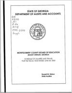 Montgomery County Board of Education, Mount Vernon, Georgia, schedule of salaries and travel for the fiscal year ended June 30, 2000