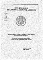 Montgomery County Board of Education, Mount Vernon, Georgia, schedule of salaries and travel for the fiscal year ended June 30, 2001