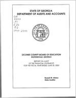 Oconee County Board of Education, Watkinsville, Georgia, report on audit of the financial statements for the fiscal year ended June 30, 2000