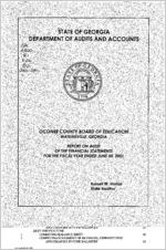 Oconee County Board of Education, Watkinsville, Georgia, report on audit of the financial statements for the fiscal year ended June 30, 2001