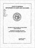 Pickens County Board of Education, Jasper, Georgia, schedule of salaries and travel for the fiscal year ended June 30, 2001, June 30, 2001