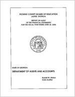 Pickens County Board of Education, Jasper, Georgia, report on audit of the financial statements for the fiscal year ended June 30, 2006, June 30, 2006