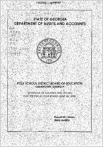 Polk School District Board of Education, Cedartown, Georgia, schedule of salaries and travel for the fiscal year ended June 30, 2000