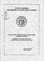 Polk School District Board of Education, Cedartown, Georgia, schedule of salaries and travel for the fiscal year ended June 30, 2001