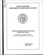 Quitman County Board of Education, Georgetown, Georgia, schedule of salaries and travel, year ended June 30, 2000