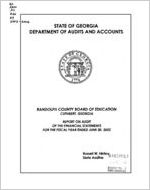 Randolph County Board of Education, Cuthbert, Georgia, report on audit of the financial statements for the fiscal year ended June 30, 2002