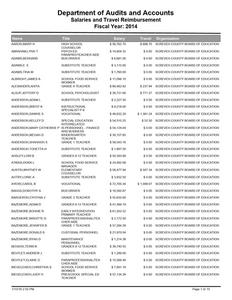 Salaries and travel reimbursement, 2014 June 30 (Screven County Board of Education, Ga.)