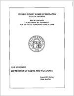 Stephens County Board of Education, Toccoa, Georgia, report on audit of the financial statements for the fiscal year ended June 30, 2006