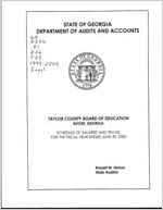 Taylor County Board of Education, Butler, Georgia, schedule of salaries and travel for the fiscal year ended June 30, 2000