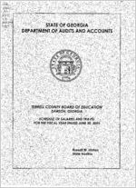 Terrell County Board of Education, Dawson, Georgia, schedule of salaries and travel for the fiscal year ended June 30, 2002