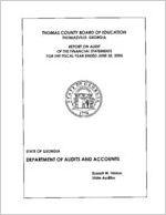 Thomas County Board of Education, Thomasville, Georgia, report on audit of the financial statements for the fiscal year ended June 30, 2005