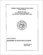 Toombs County Board of Education, Lyons, Georgia, report on audit of the financial statements for the fiscal year ended June 30, 2004