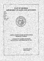 Union County Board of Education, Blairsville, Georgia, schedule of salaries and travel, report on audit for the financial statements of the fiscal year ended June 30, 2001