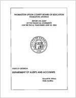 Thomaston-Upson County Board of Education, Thomaston, Georgia, report on audit of the financial statements for the fiscal year ended June 30, 2003