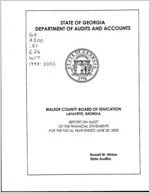 Walker County Board of Education, Lafayette, Georgia, report on audit of the financial statements for the fiscal year ended June 30, 2000
