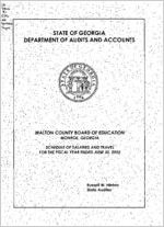 Walton County Board of Education, Monroe, Georgia, schedule of salaries and travel for the fiscal year ended June 30, 2002
