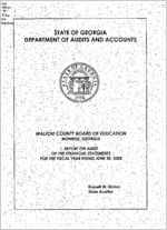 Walton County Board of Education, Monroe, Georgia, report on audit of the financial statements for the fiscal year ended June 30, 2002