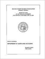 Walton County Board of Education, Monroe, Georgia, report on audit of the financial statements for the fiscal year ended June 30, 2004