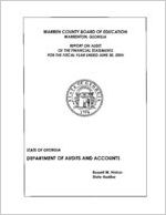 Warren County Board of Education, Warrenton, Georgia, report on audit of the financial statements for the fiscal year ended June 30, 2004