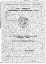 Washington County Board of Education, Sandersville, Georgia, schedule of salaries and travel for the fiscal year ended June 30, 2000