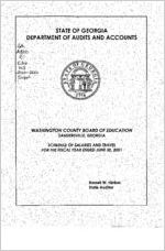 Washington County Board of Education, Sandersville, Georgia, schedule of salaries and travel for the fiscal year ended June 30, 2001
