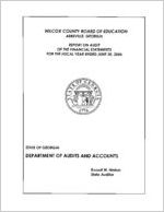 Wilcox County Board of Education, Abbeville, Georgia, report on audit of the financial statements for the fiscal year ended June 30, 2006