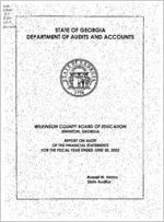Wilkinson County Board of Education, Irwinton, Georgia, report on audit of the financial statements for the fiscal year ended June 30, 2002