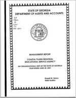 Management report, Coastal Plains Regional Educational Service Agency, an organizational unit of the state of Georgia, year ended June 30, 2001