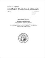 Management report, Metropolitan Regional Educational Service Agency, an organizational unit of the state of Georgia, year ended June 30, 2004