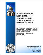 Metropolitan Regional Educational Service Agency, Smyrna, Georgia, independent accountant's report on applying agreed-upon procedures for fiscal year ended June 30, 2013
