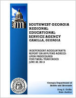 Southwest Georgia Regional Educational Service Agency, Camilla, Georgia, independent accountant's report on applying agreed-upon procedures for fiscal year ended June 30, 2013