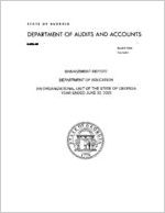 Management report, Department of Education, an organizational unit of the state of Georgia, year ended June 30, 2003