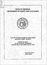 City of Dalton Board of Education, Whitfield County, report on audit of the financial statements for the fiscal year ended June 30, 2002