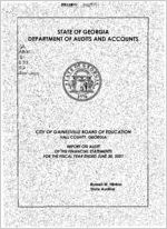 City of Gainesville Board of Education, Hall County, Georgia, report on audit of the financial statements for the fiscal year ended June 30, 2001