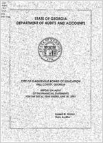 City of Gainesville Board of Education, Hall County, Georgia, report on audit of the financial statements for the fiscal year ended June 30, 2002
