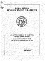 City of Pelham Board of Education, Mitchell County, Georgia, schedule of salaries and travel for the year ended June 30, 2002