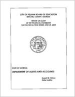 City of Pelham Board of Education, Mitchell County, Georgia, report on audit of the financial statements for the fiscal year ended June 30, 2005