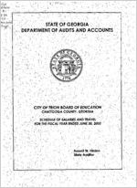 City of Trion Board of Education, Chattooga County, Georgia, schedule of salaries and travel for the year ended June 30, 2002