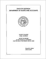 Floyd College, Rome, Georgia, report on review of the financial statements for the fiscal year ended June 30, 2004