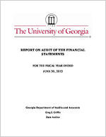 University of Georgia, Athens, Georgia, report on audit of the financial statements for the fiscal year ended June 30, 2013