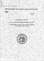 Management report, Georgia Agrirama Development Authority, a component unit of the state of Georgia,year ended June 30, 2002
