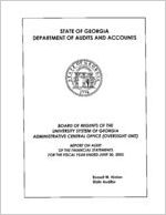 Board of Regents of the University System of Georgia, Administrative Central Office (Oversight Unit), report on audit of the financial statements for the fiscal year ended June 30, 2003