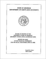 Board of Regents of the University System of Georgia, University System Office (Oversight Unit), report on audit of the financial statements for the fiscal year ended June 30, 2008
